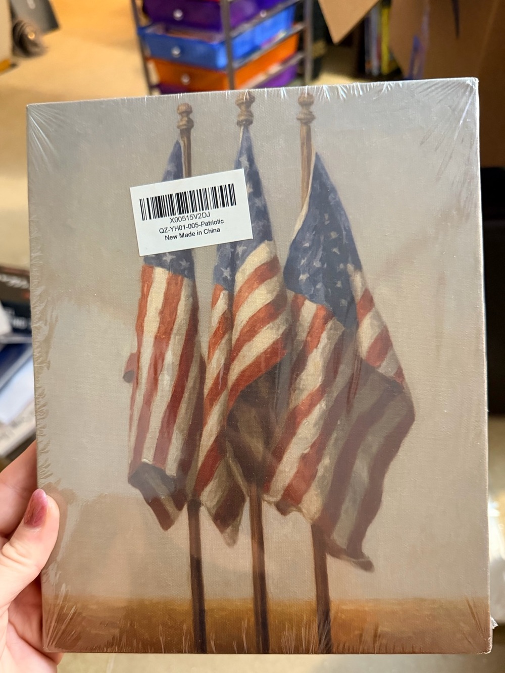 Patriotic American Flag Wall Art Canvas